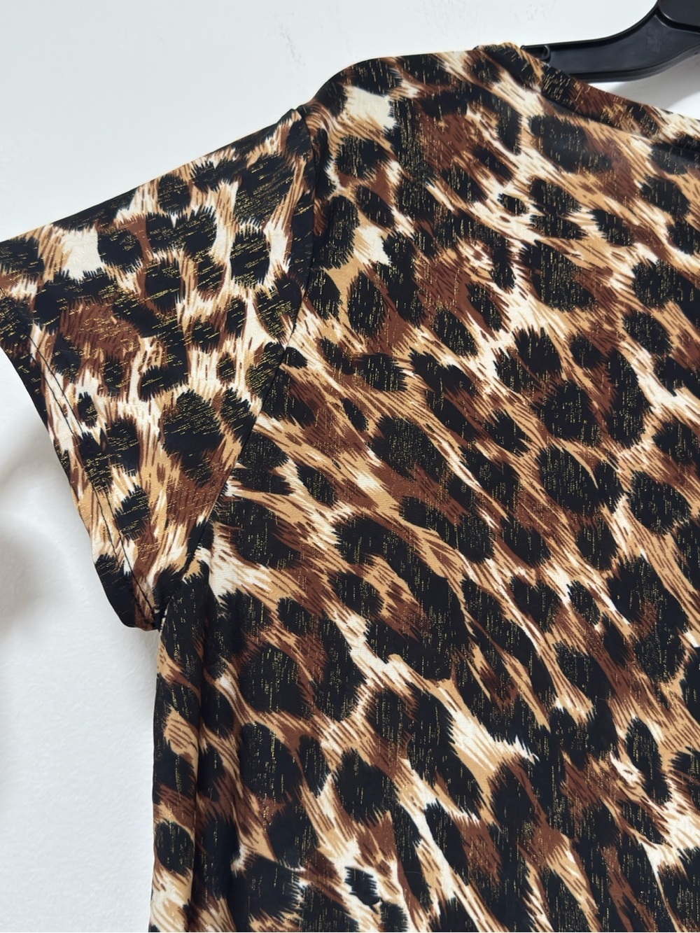 Blush Women’s 3X Leopard Print Tunic Top Gold Foil FLAWLESS 10 Short Sleeve - Picture 8 of 10